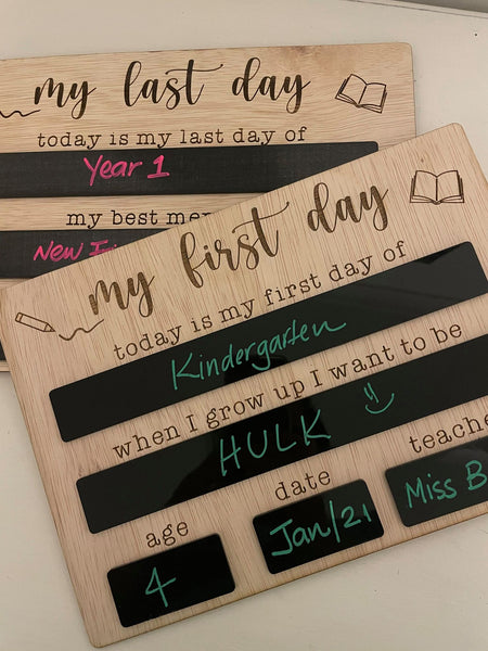 "My First/Last Day" board