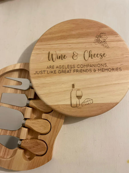Personalised Wooden Cheese Board & Knife Set